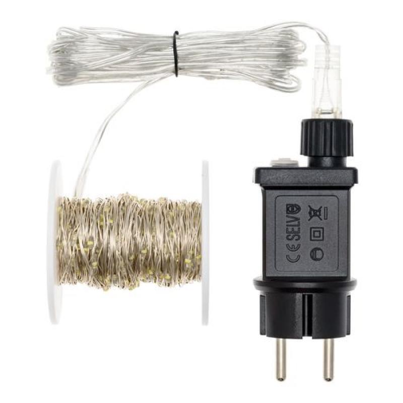 Catena 200 micro led silver 4+10 mt