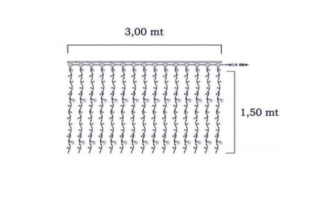 Tenda led 300x150 bianco