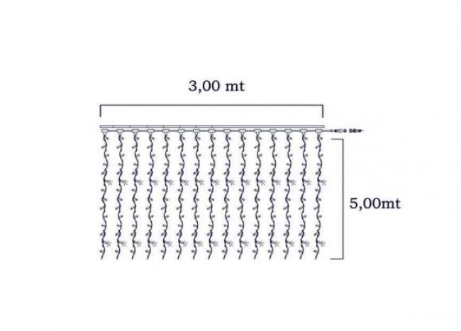 Tenda led 300x500 bianco